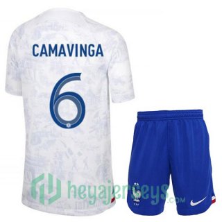 France (CAMAVINGA 6) Kids Away Jersey White 2023/2023