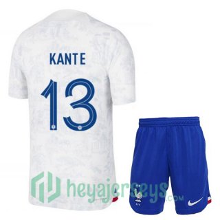 France (KANTE 13) Kids Away Jersey White 2023/2023