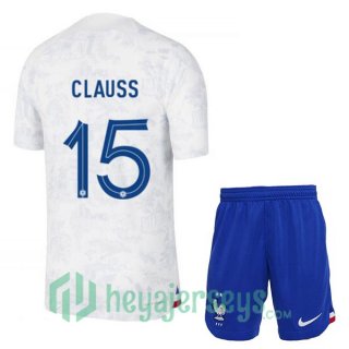 France (CLAUSS 15) Kids Away Jersey White 2023/2023