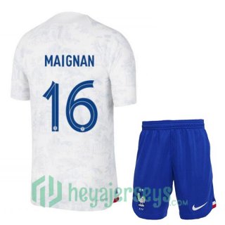 France (MAIGNAN 16) Kids Away Jersey White 2023/2023