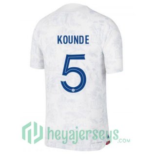 France (KOUNDE 5) Away Jersey White 2023/2023