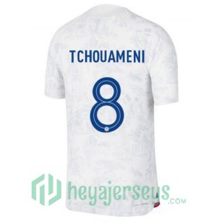 France (TCHOUAMENI 8) Away Jersey White 2023/2023