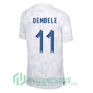 France (DEMBELE 11) Away Jersey White 2023/2023