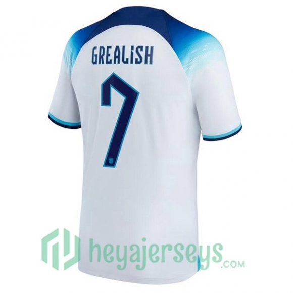 England (GREALISH 7) Home Jersey White 2023/2023