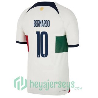 Portugal (BERNARDO 10) Away Jersey White Red 2023/2023