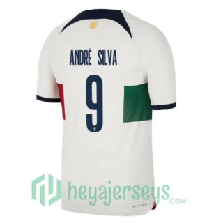 Portugal (ANDRÉ SILVA 9) Away Jersey White Red 2023/2023