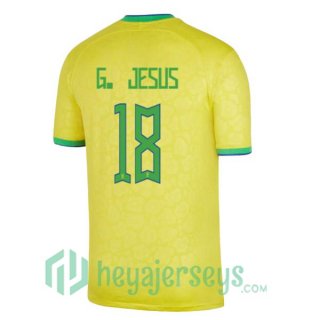 Brazil (G. JESUS 18) Home Jersey Yellow 2023/2023