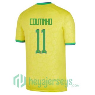 Brazil (COUTINHO 11) Home Jersey Yellow 2023/2023