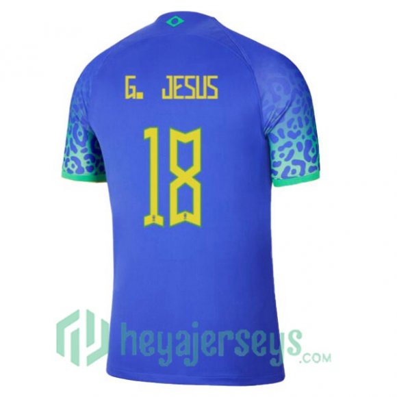 Brazil (G. JESUS 18) Away Jersey Blue 2023/2023