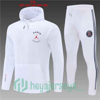 JORDAN Paris Saint Germain kids Training Tracksuit Hoodie White 2022/2023