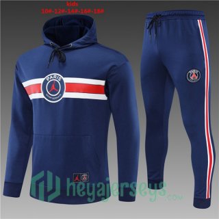 JORDAN Paris Saint Germain kids Training Tracksuit Hoodie Blue 2022/2023