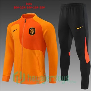 Netherlands Kids Training Jacket Suit Orange 2022/2023