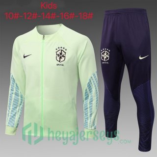 Brazil Kids Training Jacket Suit Green 2022/2023