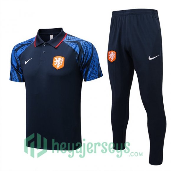 Netherlands Polo Jersey + Pants Royal Blue 2022/2023