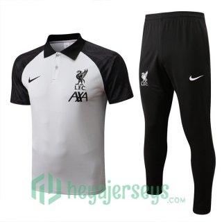 FC Liverpool Polo Jersey + Pants Grey Black 2022/2023