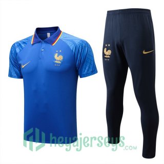 France Polo Jersey + Pants Blue 2022/2023