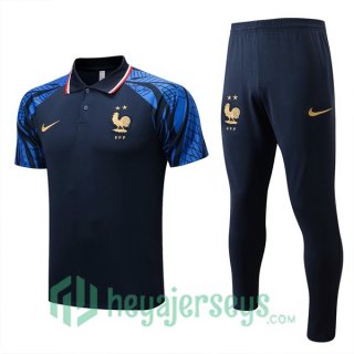 France Polo Jersey + Pants Royal Blue 2022/2023