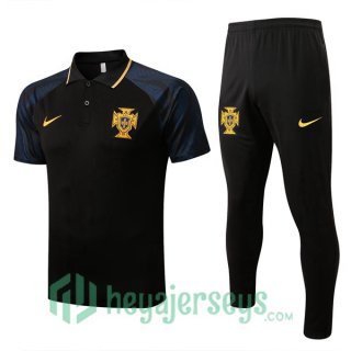 Portugal Polo Jersey + Pants Black 2022/2023