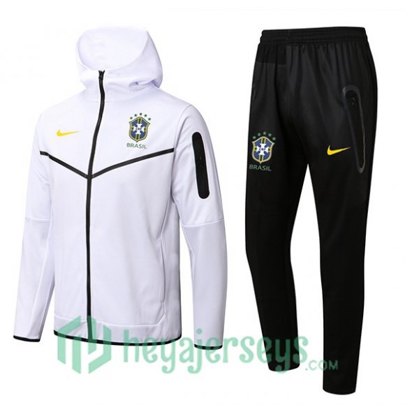 Brazil Training Tracksuit Hoodie White 2022/2023