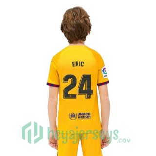 FC Barcelona (ERIC 24) Kids Soccer Jersey Fourth Yellow 2022/2023
