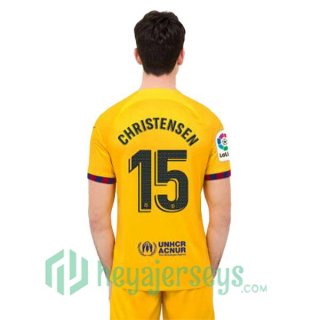 FC Barcelona (CHRISTENSEN 15) Soccer Jersey Fourth Yellow 2022/2023