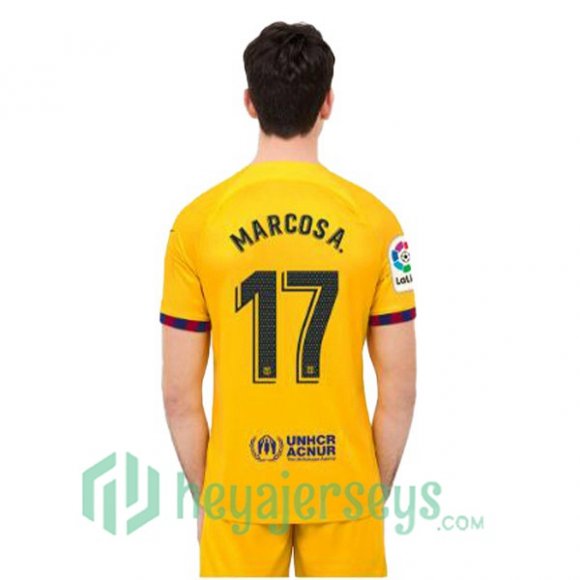 FC Barcelona (MARCOS A. 17) Soccer Jersey Fourth Yellow 2022/2023