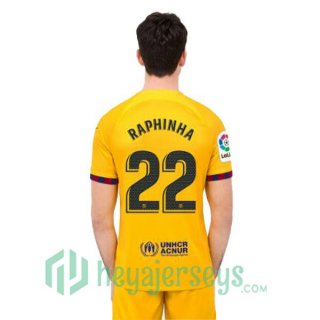 FC Barcelona (RAPHINHA 22) Soccer Jersey Fourth Yellow 2022/2023