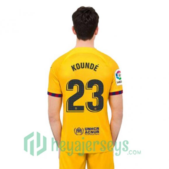 FC Barcelona (KOUNDE 23) Soccer Jersey Fourth Yellow 2022/2023