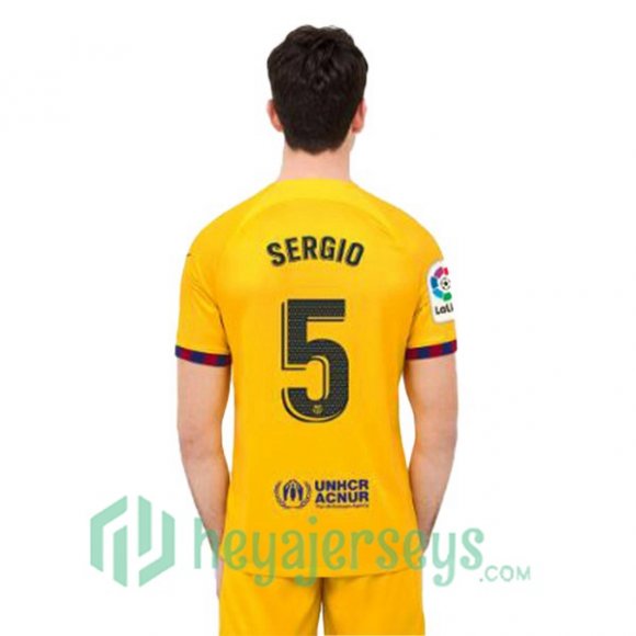 FC Barcelona (SERGIO 5) Soccer Jersey Fourth Yellow 2022/2023
