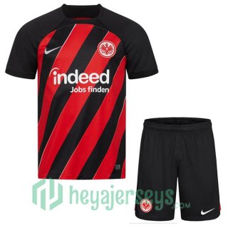Eintracht Frankfurt Kids Soccer Jersey Home Black Red 2023/2024