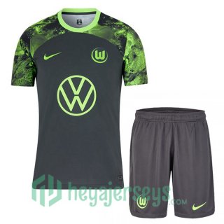 Vfl Wolfsburg Kids Soccer Jersey Away Green 2023/2024