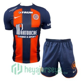 Montpellier HSC Kids Soccer Jersey Home Blue Orange 2023/2024