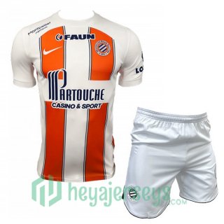 Montpellier HSC Kids Soccer Jersey Away White Orange 2023/2024