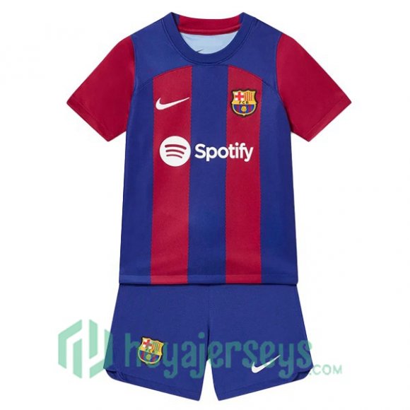 FC Barcelona Kids Soccer Jersey Home Blue Red 2023/2024