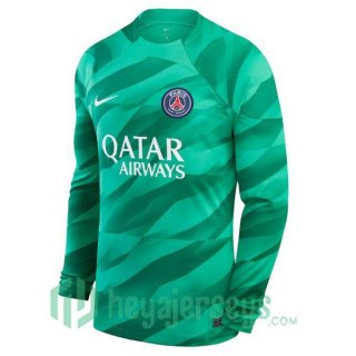 Paris PSG Goalkeeper Soccer Jersey Long Sleeve Green 2023/2024
