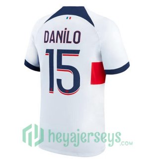 Paris PSG (Danilo 15) Soccer Jersey Away White 2023/2024