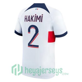 Paris PSG (Hakimi 2) Soccer Jersey Away White 2023/2024