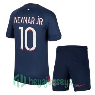 Paris PSG (Neymar Jr 10) Kids Soccer Jersey Home Royal Bluee 2023/2024