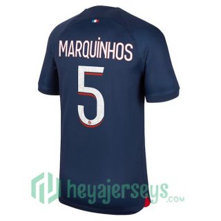 Paris PSG (Marquinhos 5) Soccer Jersey Home Royal Bluee 2023/2024