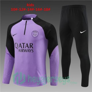 Paris PSG Kids Training Tracksuit Suit Purple 2023/2024