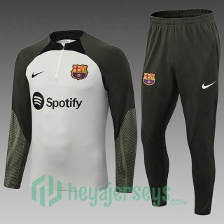 FC Barcelona Kids Training Tracksuit Suit Grey Green 2023/2024