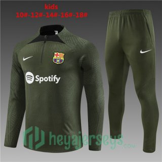 FC Barcelona Kids Training Tracksuit Suit Green 2023/2024