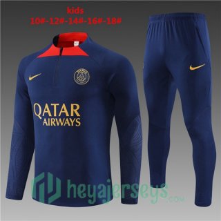 Paris PSG Kids Training Tracksuit Suit Royal Bluee 2023/2024