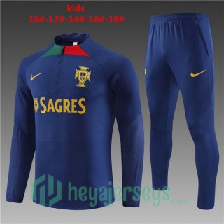 Portugal Kids Training Tracksuit Suit Royal Bluee 2023/2024