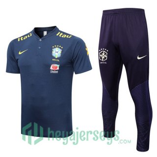 Brazil Soccer Polo + Pants Royal Bluee 2023/2024