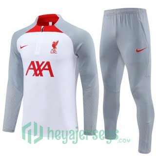 FC Liverpool Training Tracksuit Suit White Grey 2023/2024