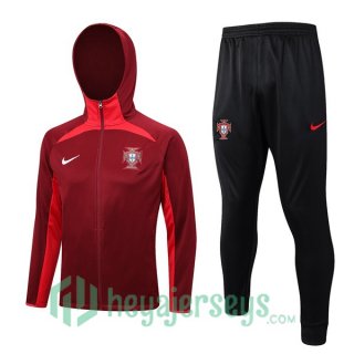 Portugal Training Tracksuit Hoodie Red 2023/2024