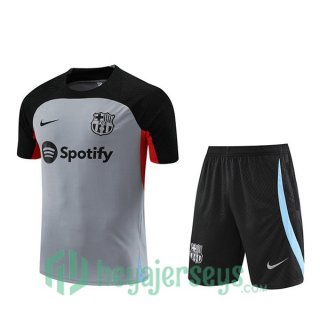 FC Barcelona Training T Shirt + Shorts Grey 2023/2024