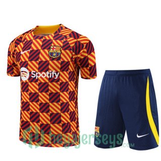 FC Barcelona Training T Shirt + Shorts Yellow 2023/2024