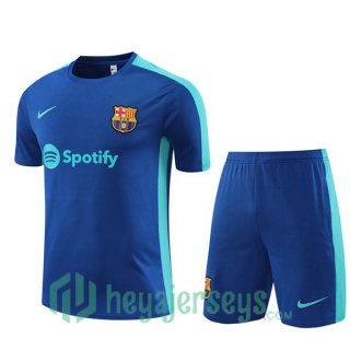 FC Barcelona Training T Shirt + Shorts Blue 2023/2024